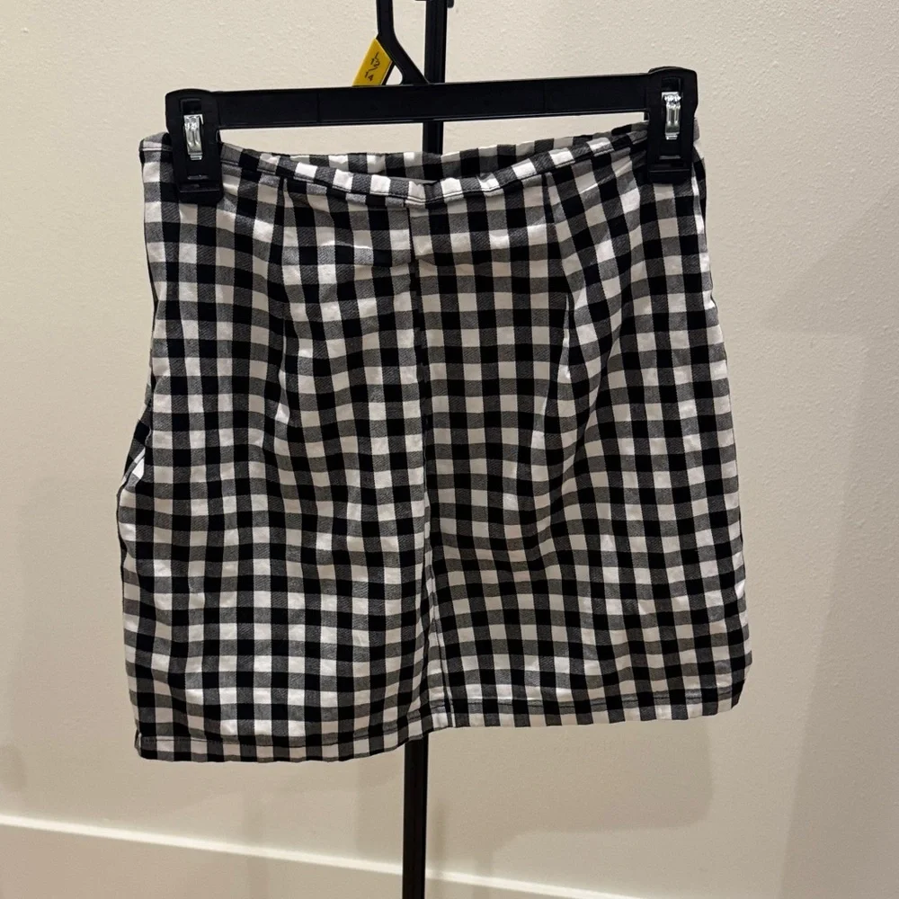Guess Black and White Gingham Mini Skirt
